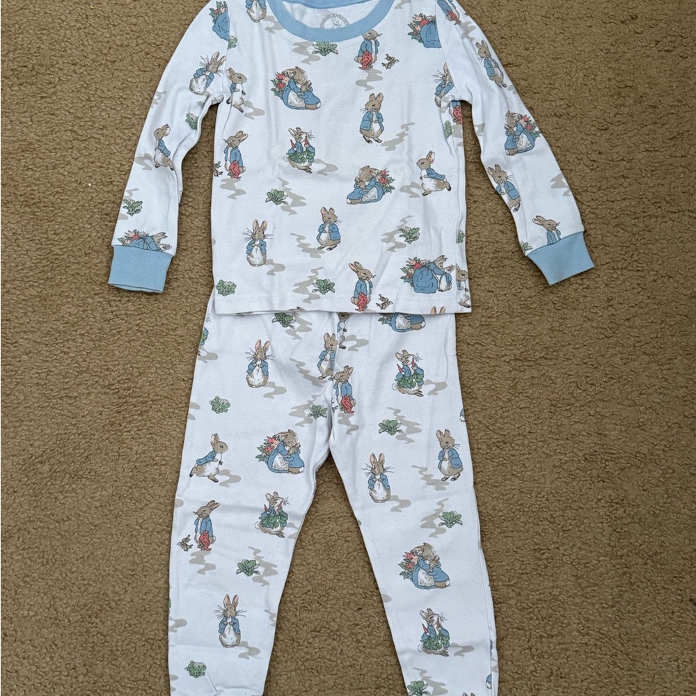 Kids Pajamas with Blue Trim